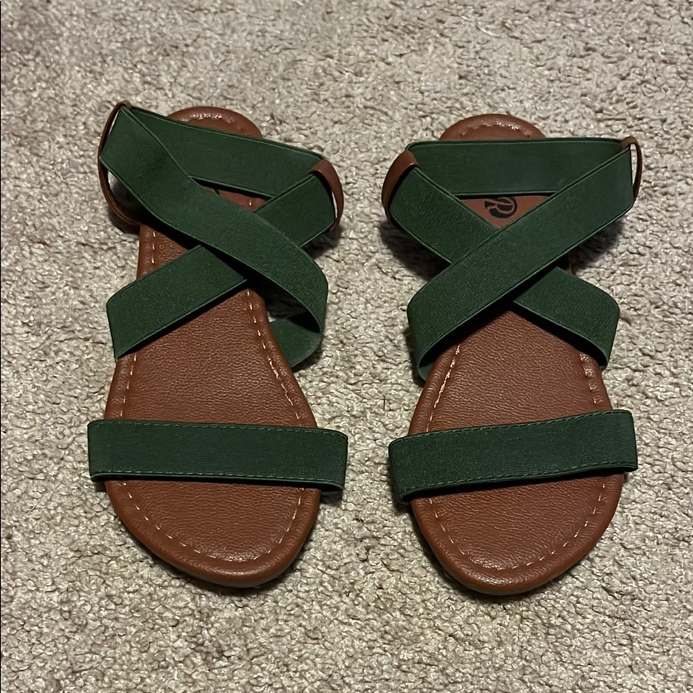 Green and Brown Women's Sandals